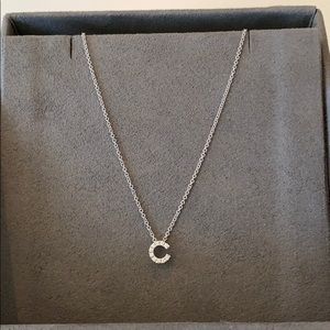 Bony Levy 18k diamond pave initial necklace